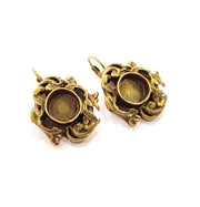 Earring Blank Backs Antique Bronze Resin Base inlay Cabochon Mountings Setting Antique Bronze Plated Brass (10mm blank) 1 pair G15437