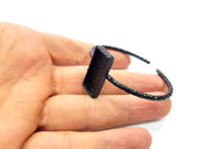 Black Bracelet Blank Cuff Bezel Resin Bangle inlay Blank Glass Cabochon Base Bezel Hammered Adjustable Black Bracelet (25x10mm ) G16273