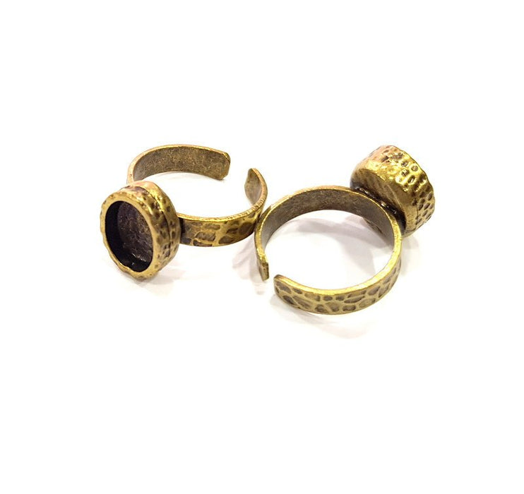 Antique Bronze Ring Blank Setting Cabochon Base inlay Ring Backs Mounting Adjustable Ring Bezel (10x8mm blank) Antique Bronze Plated G16281