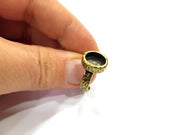 Antique Bronze Ring Blank Setting Cabochon Base inlay Ring Backs Mounting Adjustable Ring Bezel (10x8mm blank) Antique Bronze Plated G16281