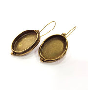 Earring Blank Backs Antique Bronze Resin Base inlay Cabochon Mountings Setting Antique Bronze Plated Brass (25x18mm blank) 1 pair G15443