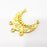 2 Gold Charm Gold Plated Charms  (32x30 mm)  G15447