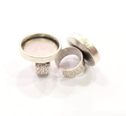 Silver Ring Blank Setting Cabochon Base inlay Ring Backs Mounting Adjustable Ring Base Bezel (25mm blank) Antique Silver Plated G15475