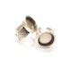Silver Ring Blank Setting Cabochon Base inlay Ring Backs Mounting Adjustable Ring Base Bezel (16mm blank) Antique Silver Plated G15479