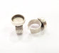 Silver Ring Blank Setting Cabochon Base inlay Ring Backs Mounting Adjustable Ring Base Bezel (16mm blank) Antique Silver Plated G15479