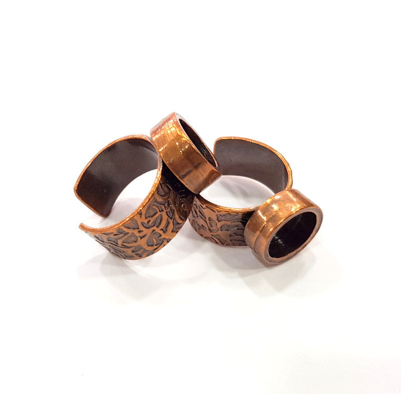 Copper Ring Blank Setting Cabochon Base inlay Ring Backs Mounting Adjustable Ring Base Bezel (10mm blank) Antique Copper Plated G15485