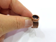 Copper Ring Blank Setting Cabochon Base inlay Ring Backs Mounting Adjustable Ring Base Bezel (10mm blank) Antique Copper Plated G15485