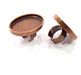 Copper Ring Blank Setting Cabochon Base inlay Ring Backs Mounting Adjustable Ring Base Bezel(40x30mm oval blank)Antique Copper Plated G15490