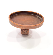 Copper Ring Blank Setting Cabochon Base inlay Ring Backs Mounting Adjustable Ring Base Bezel(40x30mm oval blank)Antique Copper Plated G15490