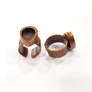 Copper Ring Blank Setting Cabochon Base inlay Ring Backs Mounting Adjustable Ring Base Bezel(14x10mm drop blank)Antique Copper Plated G15491