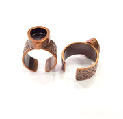 Copper Ring Blank Setting Cabochon Base inlay Ring Backs Mounting Adjustable Ring Base Bezel(10x8mm drop blank)Antique Copper Plated G15487