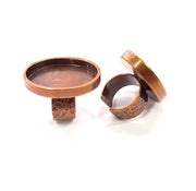 Copper Ring Blank Setting Cabochon Base inlay Ring Backs Mounting Adjustable Ring Base Bezel(30x22mm oval blank)Antique Copper Plated G15493