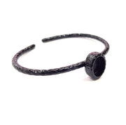 Black Bracelet Blank Cuff Bezel Resin Bangle inlay Blank Glass Cabochon Base Bezel Hammered Adjustable Black Bracelet (10x8mm ) G16305