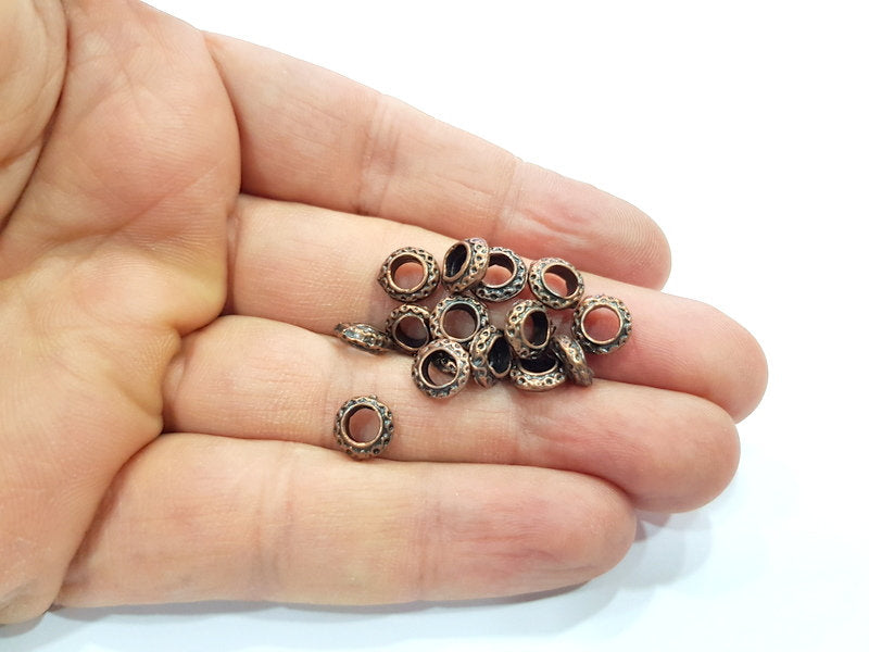 20 Copper Rondelle Beads Antique Copper Beads Antique Copper Plated Metal (8mm) G16307