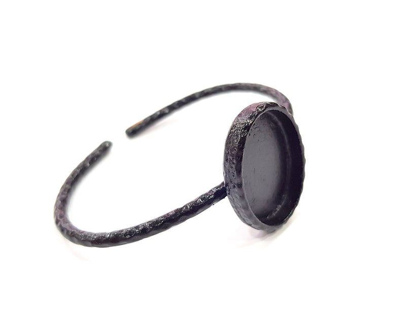 Antique Bronze Ring Blank Setting Cabochon Base inlay Ring Backs Mounting Adjustable Ring Bezel (25x18mm blank) Antique Bronze Plated G16315