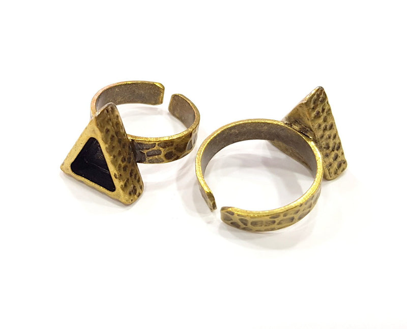 Antique Bronze Ring Blank Setting Cabochon Base inlay Ring Backs Mounting Adjustable Ring Bezel (9x8mm blank) Antique Bronze Plated G16317