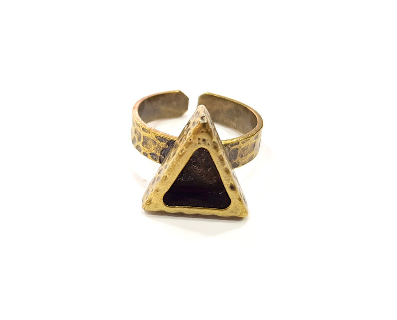 Antique Bronze Ring Blank Setting Cabochon Base inlay Ring Backs Mounting Adjustable Ring Bezel (9x8mm blank) Antique Bronze Plated G16317