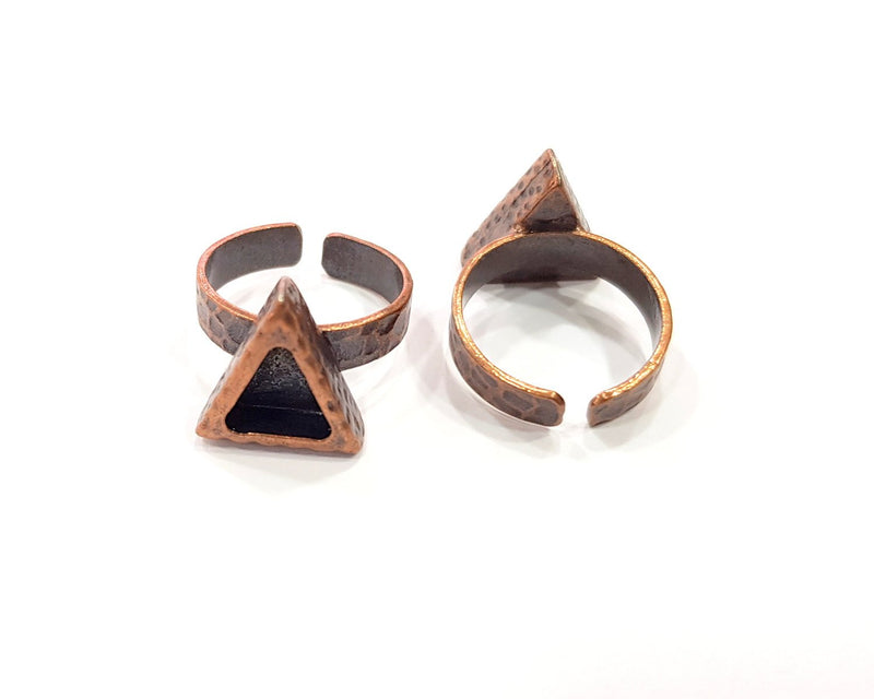 Copper Ring Blank Setting Cabochon Base inlay Ring Backs Mounting Adjustable Ring Base Bezel (9x8mm blank) Antique Copper Plated G16324