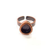 Copper Ring Blank Setting Cabochon Base inlay Ring Backs Mounting Adjustable Ring Base Bezel (14x10mm blank) Antique Copper Plated G16323