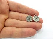 10 Silver Round Charm Antique Silver Plated Metal (13 mm)  G15495