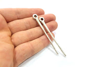 2 Large Spike Pendant Antique Silver Plated Metal (69x8mm) G15859