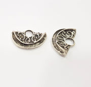 2 Antique Silver Plated Charm Antique Silver Plated Metal (31x21 mm)  G15512