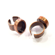 Copper Ring Blank Setting Cabochon Base inlay Ring Backs Mounting Adjustable Ring Base Bezel (18x13mm blank) Antique Copper Plated G15520