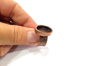 Copper Ring Blank Setting Cabochon Base inlay Ring Backs Mounting Adjustable Ring Base Bezel (18x13mm blank) Antique Copper Plated G15520
