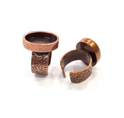 Copper Ring Blank Setting Cabochon Base inlay Ring Backs Mounting Adjustable Ring Base Bezel (18x13mm blank) Antique Copper Plated G15520