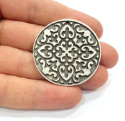 Silver Pendant Antique Silver Plated Metal (42mm) G15524
