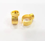 Gold Ring Blank Setting Cabochon Base inlay Ring Backs Mounting Adjustable Ring Base Bezel (10x8mm blank ) Gold Plated Metal G15535