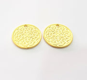 2 Gold Plated Charms Gold Plated Metal (21mm)  G15529
