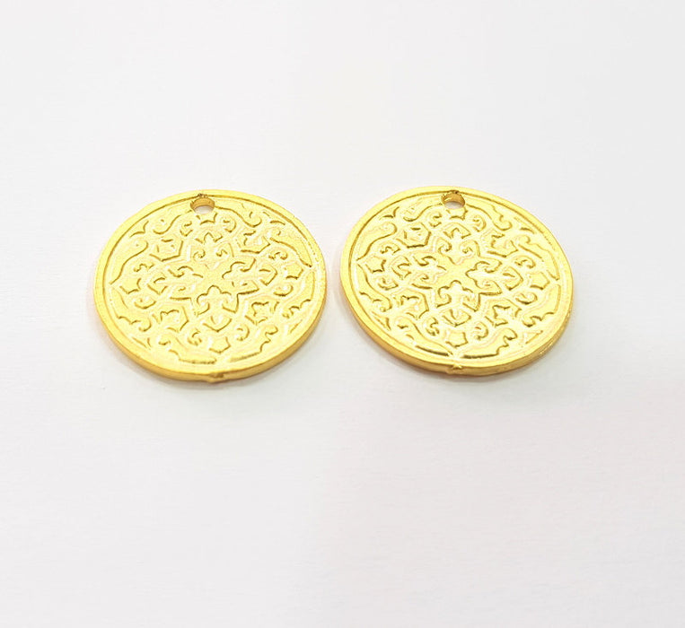 2 Gold Plated Charms Gold Plated Metal (21mm)  G15529