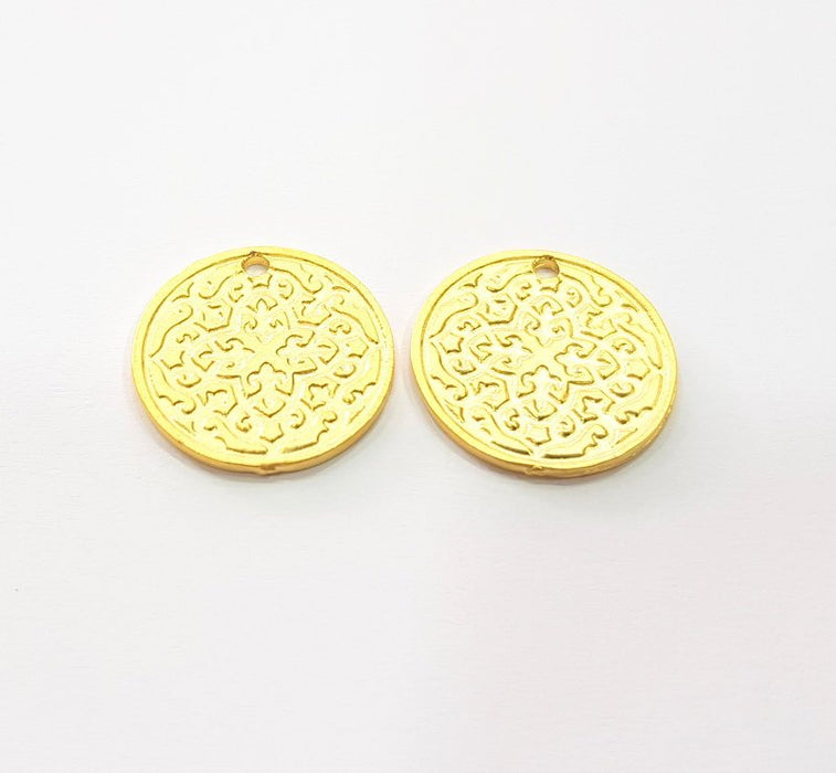 2 Gold Plated Charms Gold Plated Metal (21mm)  G15529