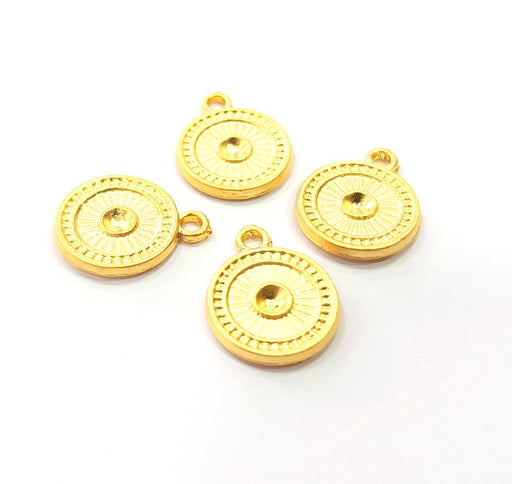 5 Gold Plated Charms Gold Plated Metal (13mm)  G15531