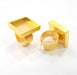 Gold Ring Blank Setting Cabochon Base inlay Ring Backs Mounting Adjustable Ring Base Bezel (20x20mm blank ) Gold Plated Metal G15537
