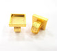 Gold Ring Blank Setting Cabochon Base inlay Ring Backs Mounting Adjustable Ring Base Bezel (20x20mm blank ) Gold Plated Metal G15537