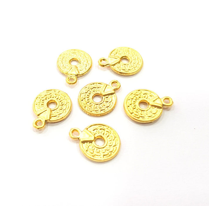 10 Gold Plated Charms Gold Plated Metal (11mm)  G15539