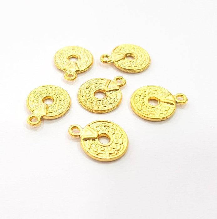 10 Gold Plated Charms Gold Plated Metal (11mm)  G15539