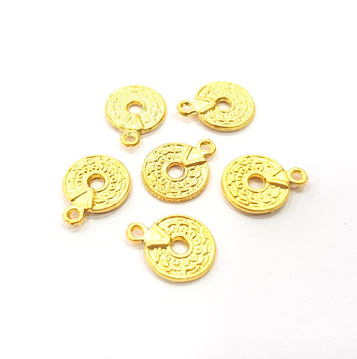 10 Gold Plated Charms Gold Plated Metal (11mm)  G15539