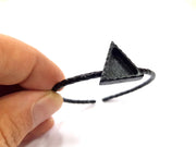 Black Bracelet Blank Cuff Bezel Resin Bangle inlay Blank Glass Cabochon Base Bezel Hammered Adjustable Black Bracelet (14x13mm ) G16329
