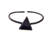 Black Bracelet Blank Cuff Bezel Resin Bangle inlay Blank Glass Cabochon Base Bezel Hammered Adjustable Black Bracelet (14x13mm ) G16329