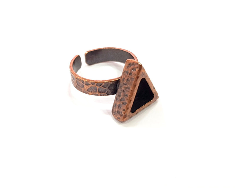 Copper Ring Blank Setting Cabochon Base inlay Ring Backs Mounting Adjustable Ring Base Bezel (7x6mm blank) Antique Copper Plated G16331
