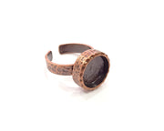 Copper Ring Blank Setting Cabochon Base inlay Ring Backs Mounting Adjustable Ring Base Bezel (12mm blank) Antique Copper Plated G16332
