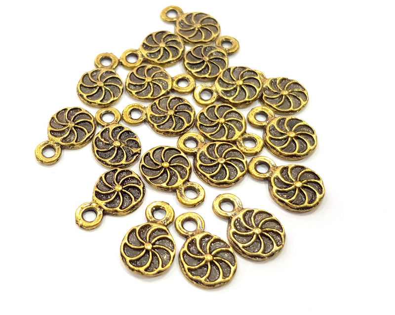 20 Spiral Charm Antique Bronze Plated Charm (13x8mm) G16333