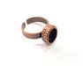 Copper Ring Blank Setting Cabochon Base inlay Ring Backs Mounting Adjustable Ring Base Bezel (10x8mm blank) Antique Copper Plated G16338