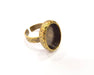 Hammered Ring Blank Setting Cabochon Base inlay Ring Backs Mounting Adjustable Ring Bezel (18x13mm blank) Antique Bronze Plated G16346