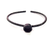Black Bracelet Blank Cuff Bezel Resin Bangle inlay Blank Glass Cabochon Base Bezel Hammered Adjustable Black Bracelet (8mm ) G16350