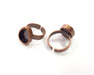 Hammered Ring Blank Setting Cabochon Base inlay Ring Backs Mounting Adjustable Ring Base Bezel (14x10mm blank) Antique Copper Plated G16355