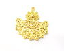 2 Gold Charms Gold Plated Charms  (36x34mm)  G16366